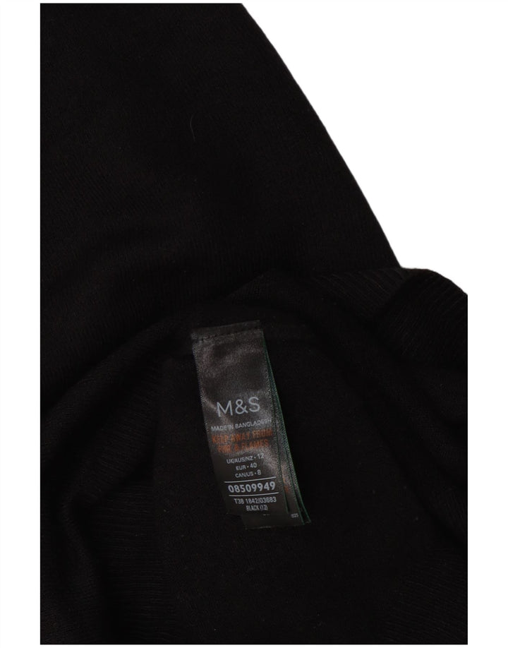 Marks & Spencer ženski džemper s okruglim izrezom UK 12 Srednje crni akril