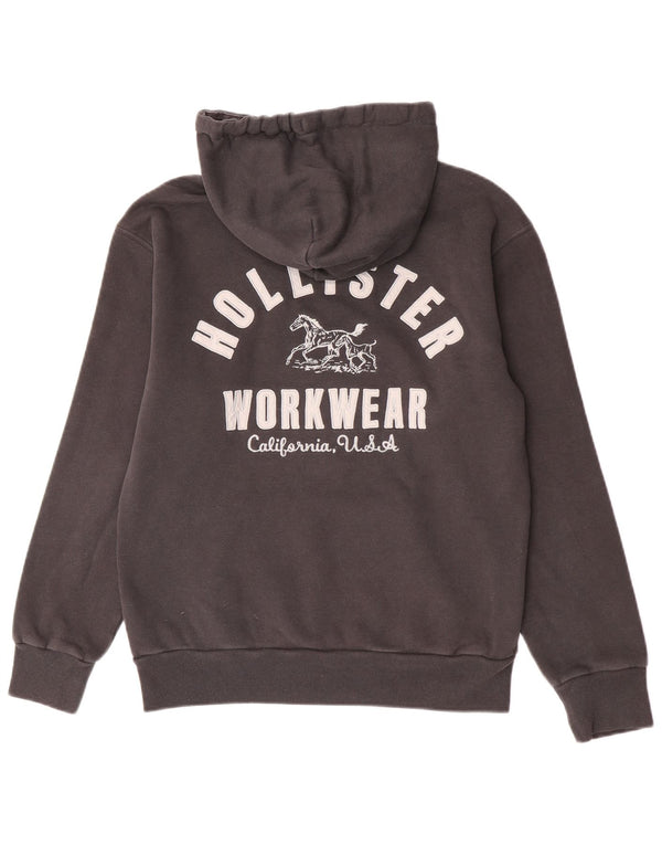 Hollister muška grafička prevelika majica s kapuljačom UK 10 Mala siva pamuk