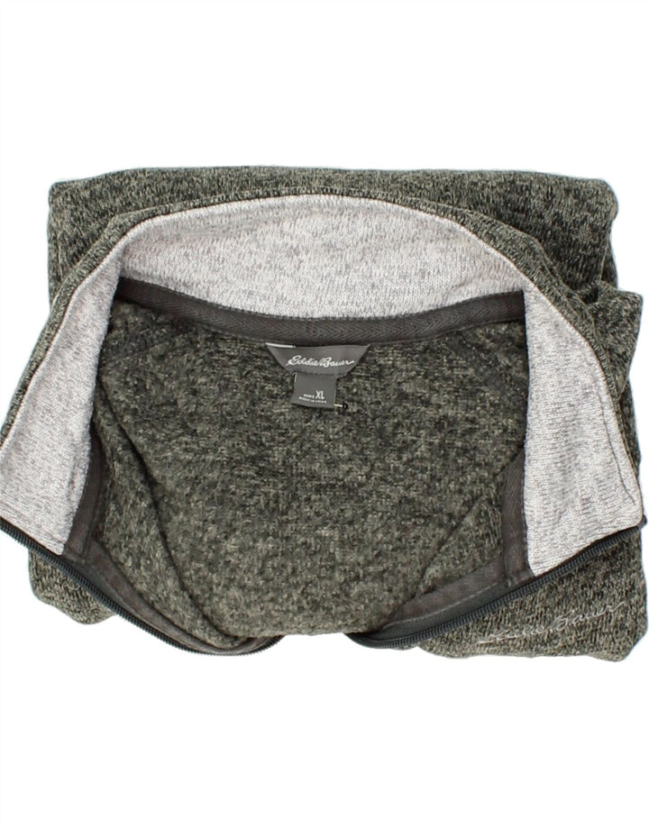 EDDIE BAUER Mens Zip Neck Sweatshirt Jumper XL Grey Polyester Vintage Eddie Bauer and Second-Hand Eddie Bauer from Messina Hembry 
