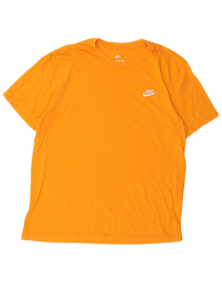 NIKE Mens T-Shirt Top Medium Orange Cotton