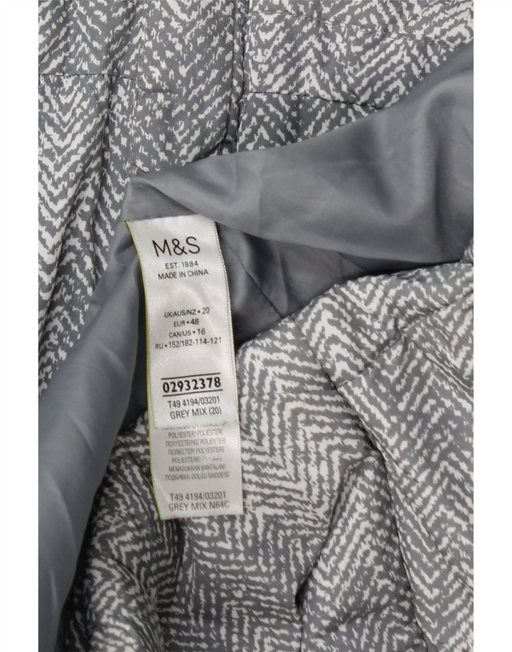 Marks & Spencer ženska podstavljena jakna UK 20 2XL siva riblja kost poliester