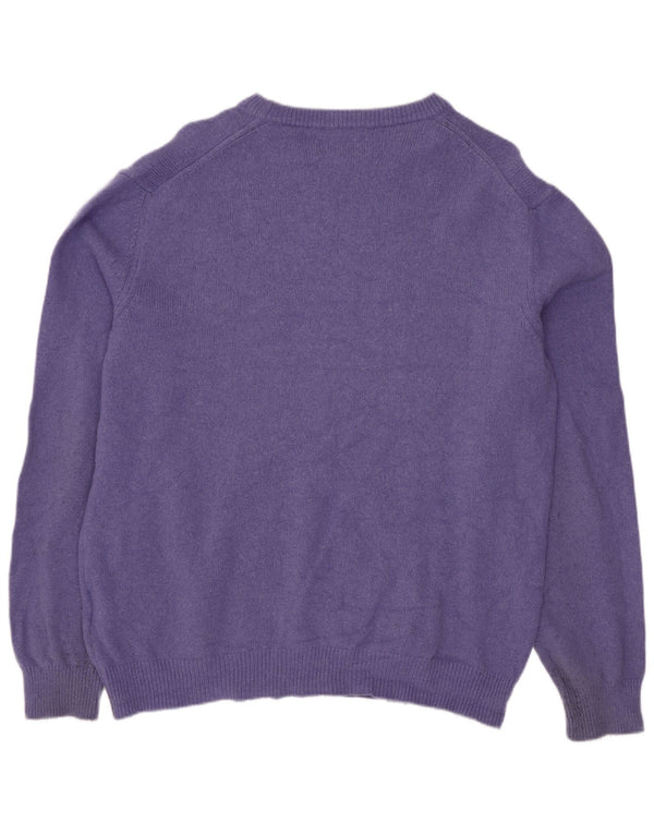 Marlboro Classics Mens Boat Neck Jumper Sweater Large Purple Wool