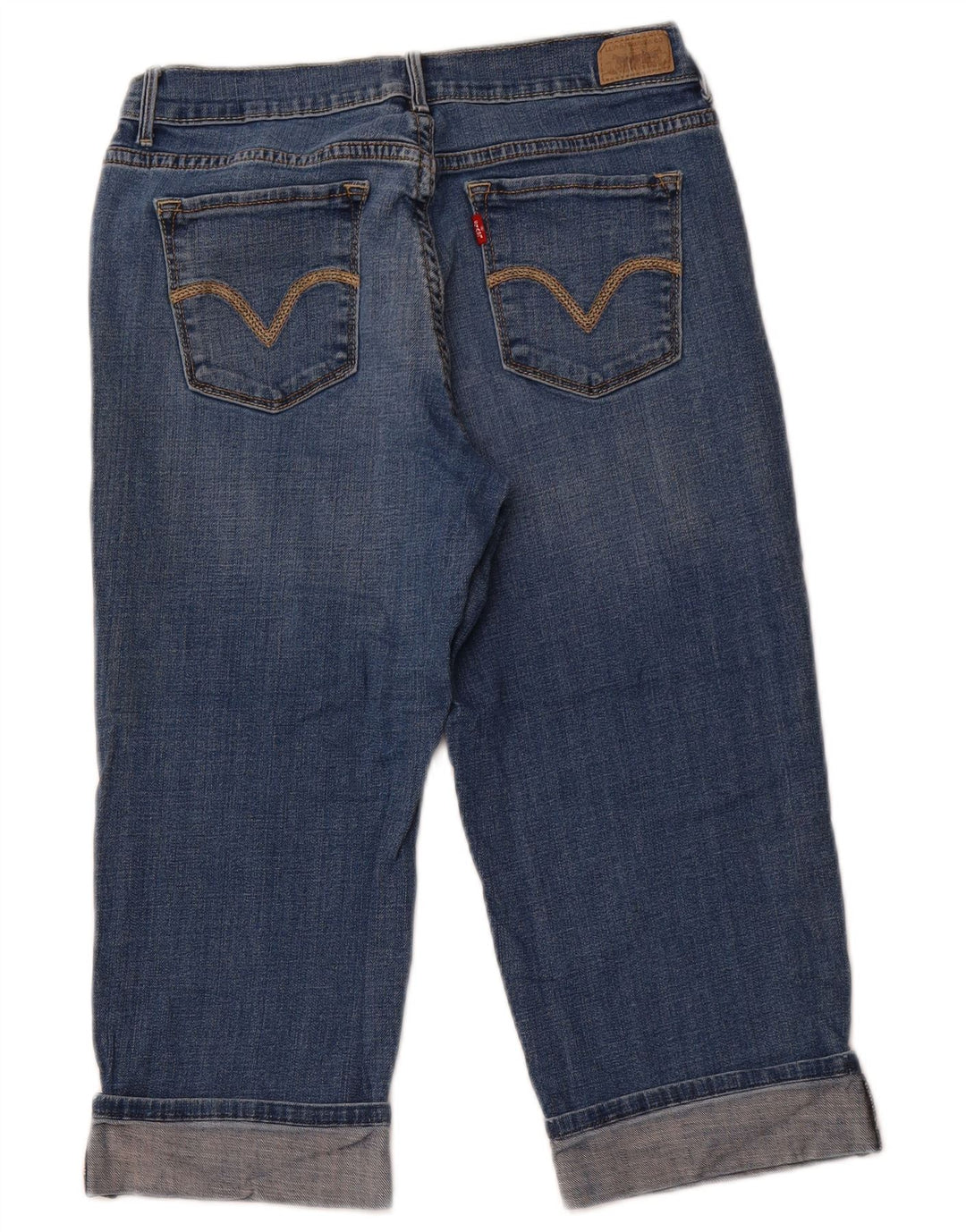 LEVI'S ženske 515 Capri traperice US 8 srednje W28 L19 plavi pamuk