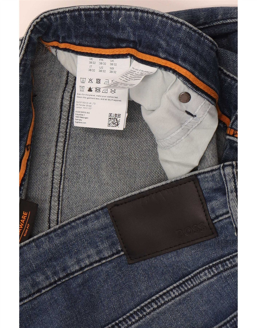 Muške uske traperice Hugo Boss Delaware W38 L32 plavi pamuk