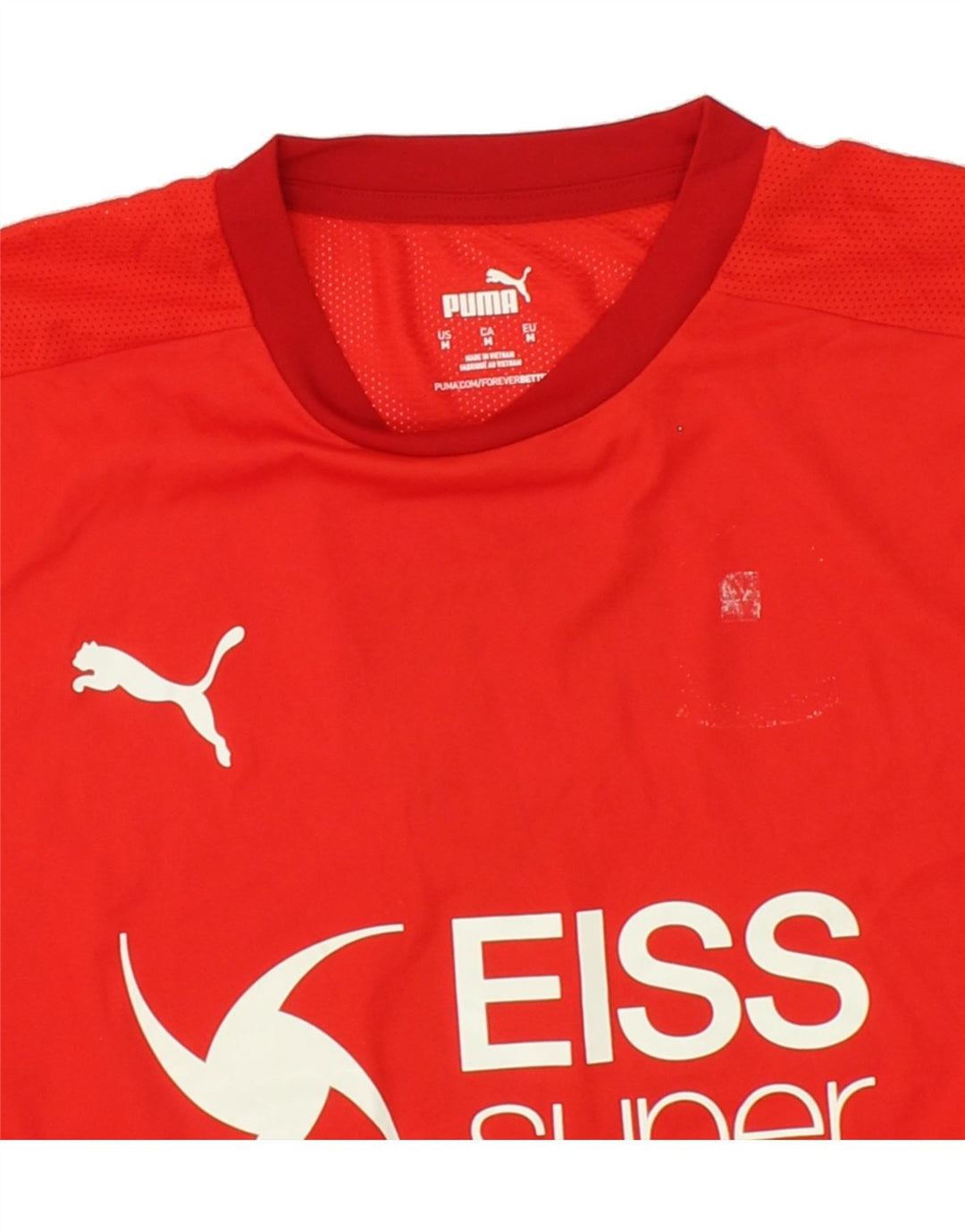 PUMA Mens Graphic T-Shirt Top Medium Red Polyester Vintage Puma and Second-Hand Puma from Messina Hembry 
