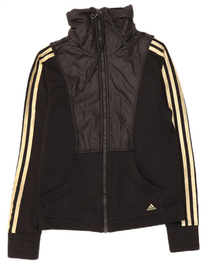 Adidas ženska trenirka Climalite gornja jakna UK 12 Srednji crni poliester