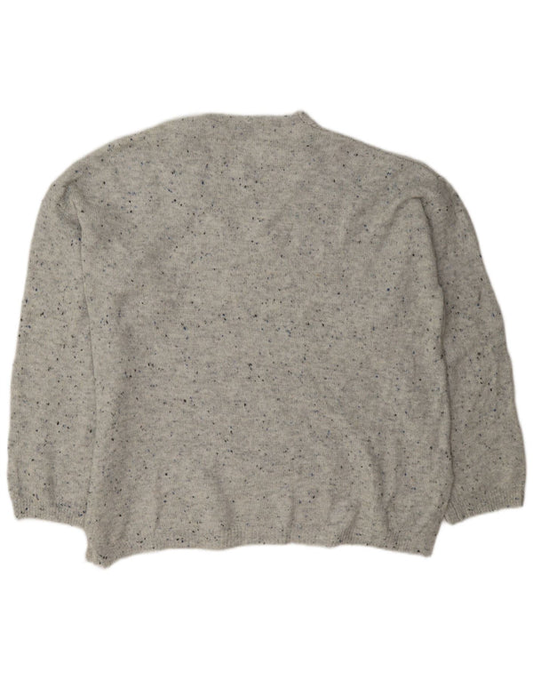 Marks & Spencer ženski džemper s V-izrezom UK 16 Large Grey Flecked