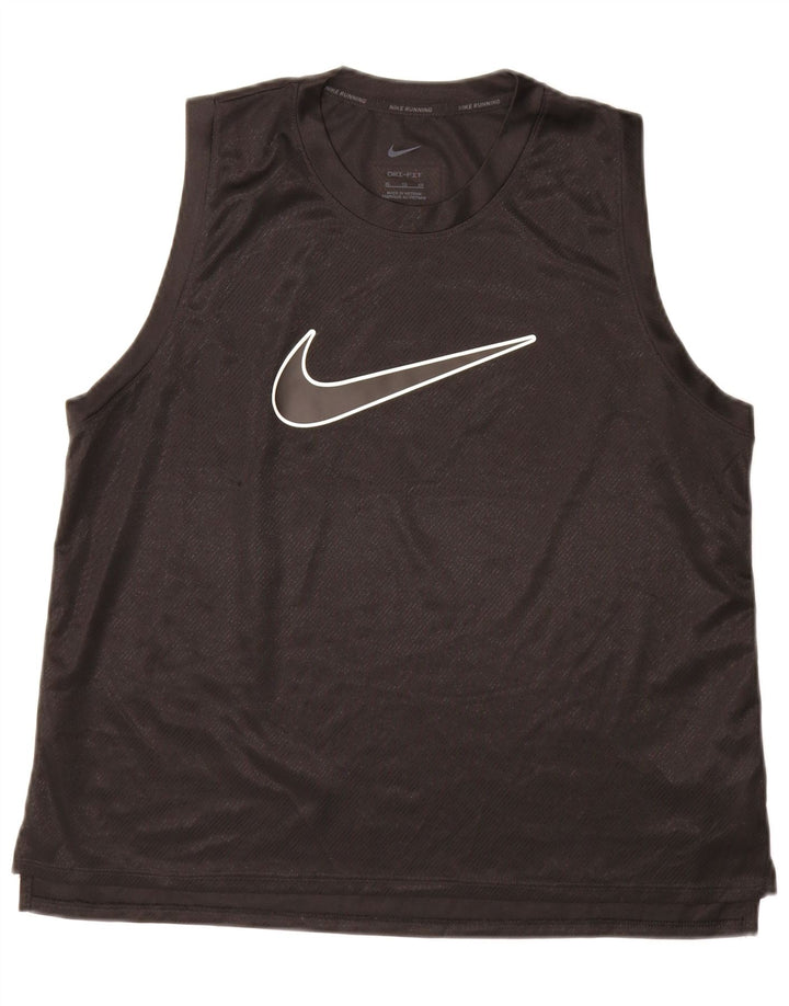 Nike Ženski Dri Fit Graphic Vest Top UK 18 XL crni poliester