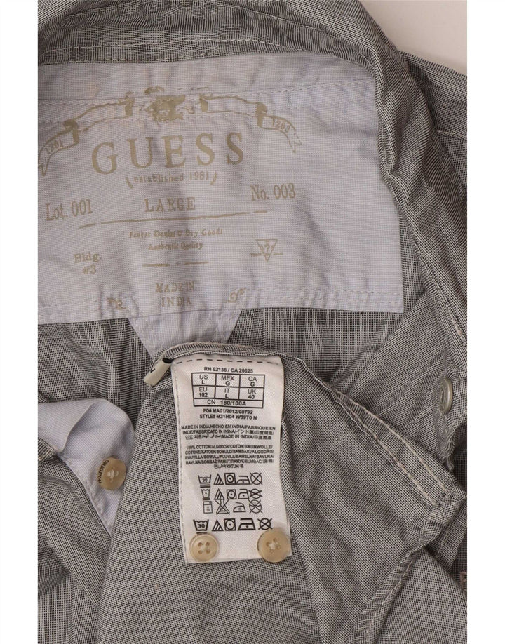 Guess muška košulja standardnog kroja UK 40, veliki sivi karirani pamuk