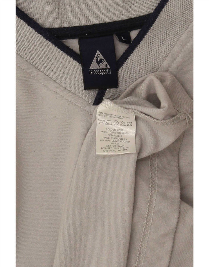 Le Coq Sportif muška majica kratkih rukava veliki sivi poliester