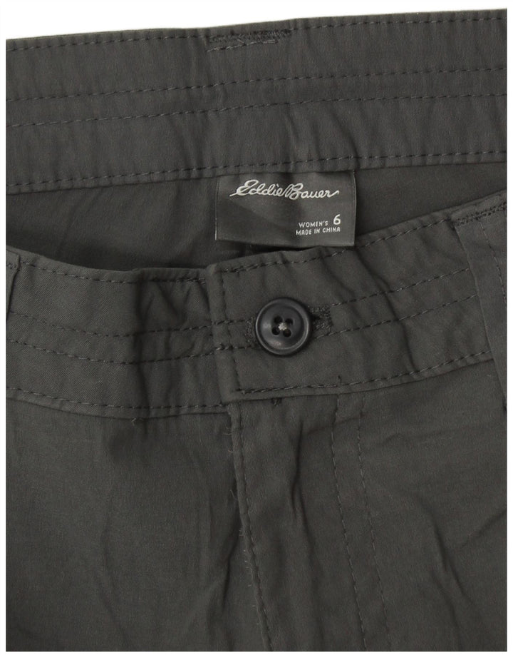 EDDIE BAUER Ženske ravne Capri hlače US 6 srednje W28 L20 sivi najlon