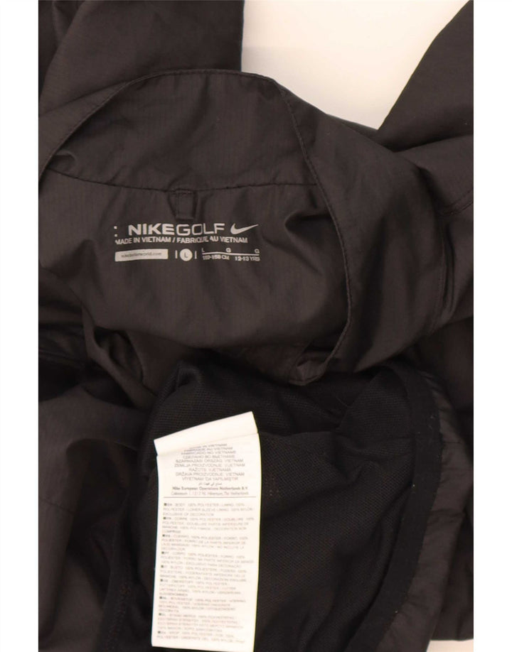 Nike Boys Zip Neck Pullover Top Trenirka 12-13 Years Large Black Poliester