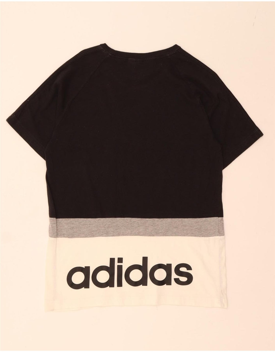 ADIDAS Mens Graphic T-Shirt Top Small Black Colourblock Vintage Adidas and Second-Hand Adidas from Messina Hembry 
