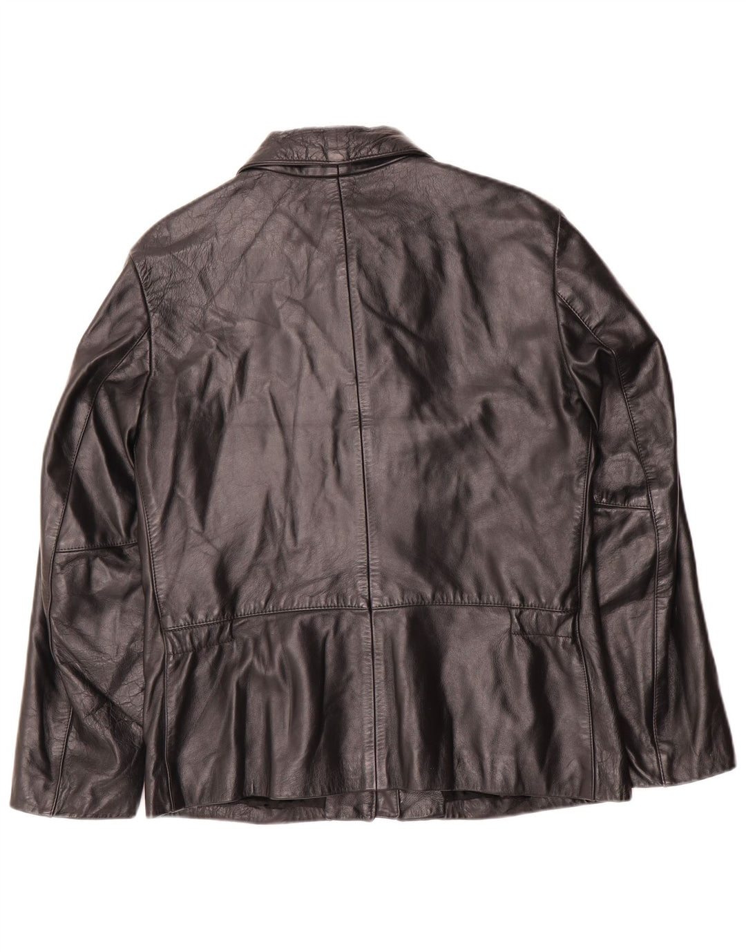 Benetton ženska kožna jakna UK 14 srednje crna koža