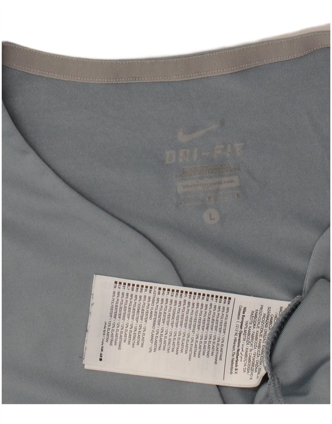 NIKE ženska majica kratkih rukava Dri Fit UK 14 veliki plavi poliester