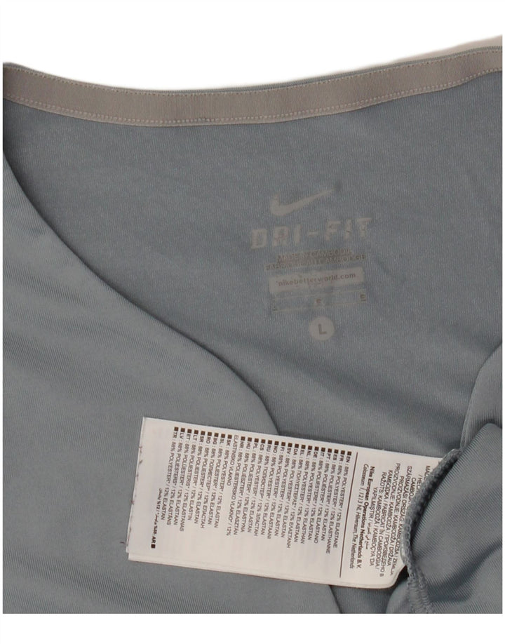 NIKE ženska majica kratkih rukava Dri Fit UK 14 veliki plavi poliester