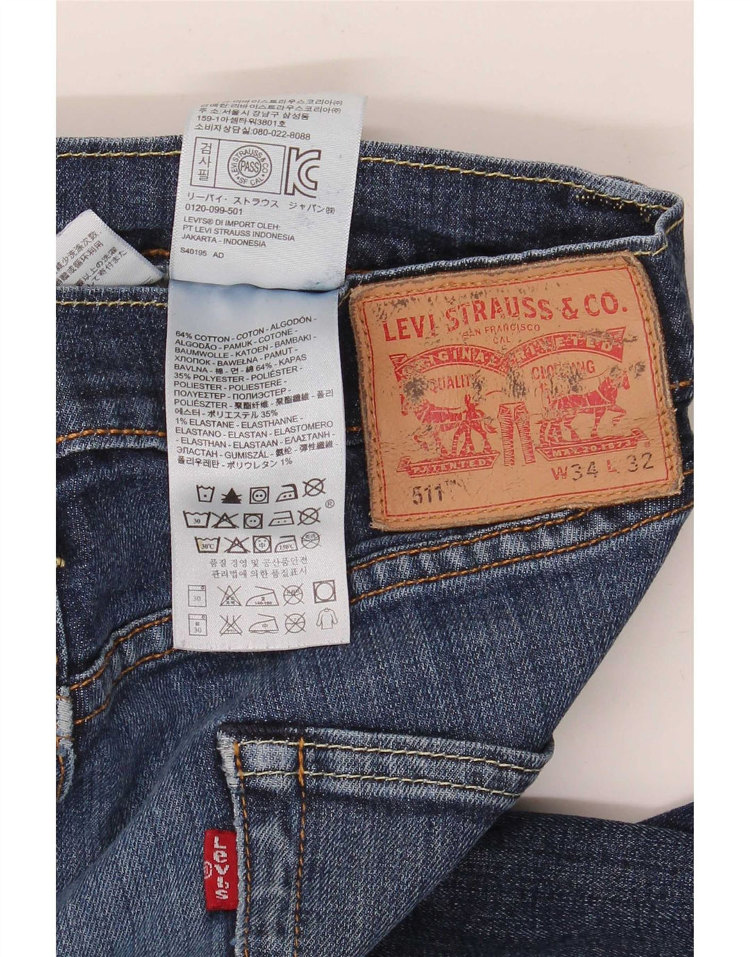 Levi's muške 511 uske traperice W34 L32 plavi pamuk