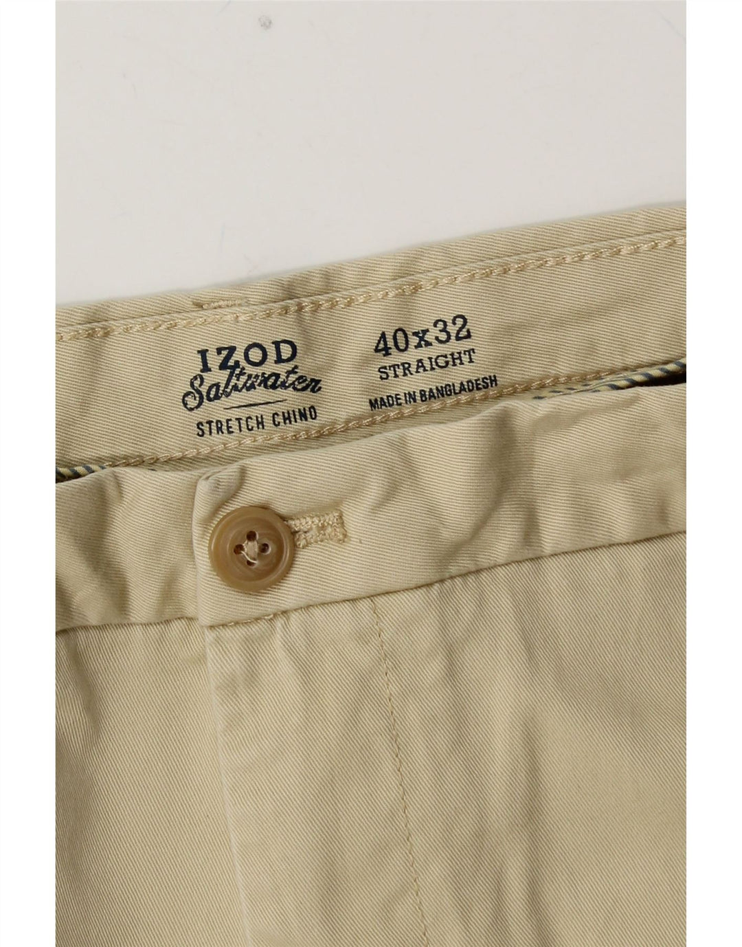 IZOD Muške Salt Water Ravne Chino Hlače W40 L32 Bež Pamuk