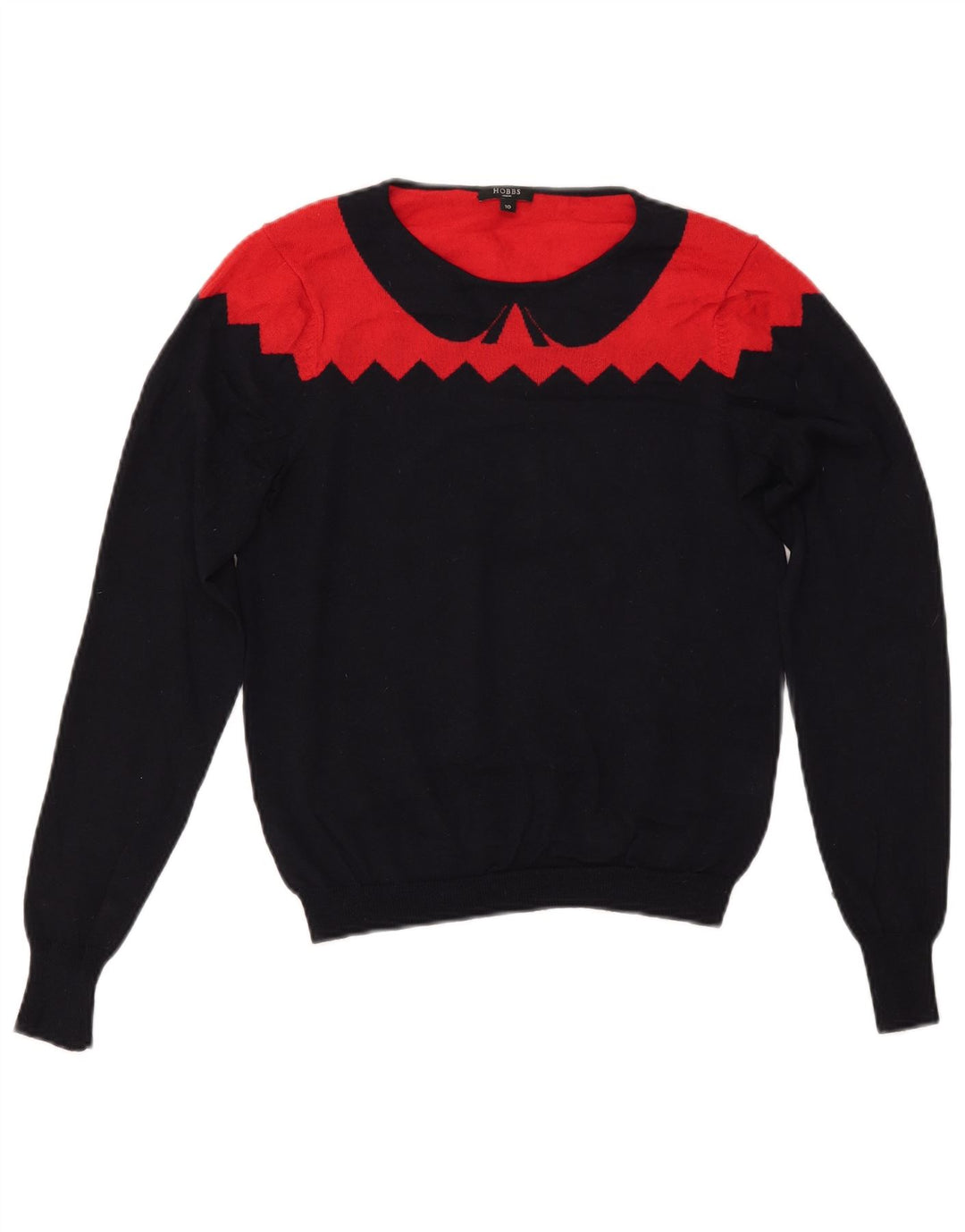 HOBBS Ženski džemper s brodskim izrezom UK 10 Mali tamnoplavi blok boja