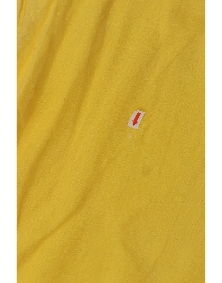 VINTAGE ženski gornji dio bluze bez rukava UK 18 XL od žutog lana