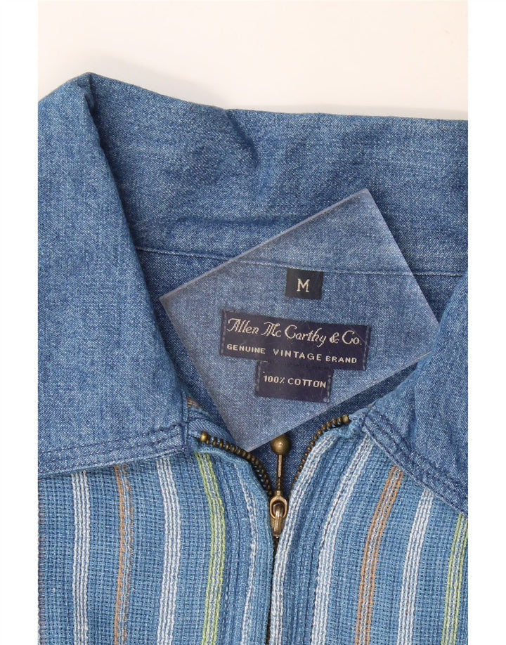 VINTAGE muška pulover košulja kratkih rukava širokog kroja na srednje plave pruge