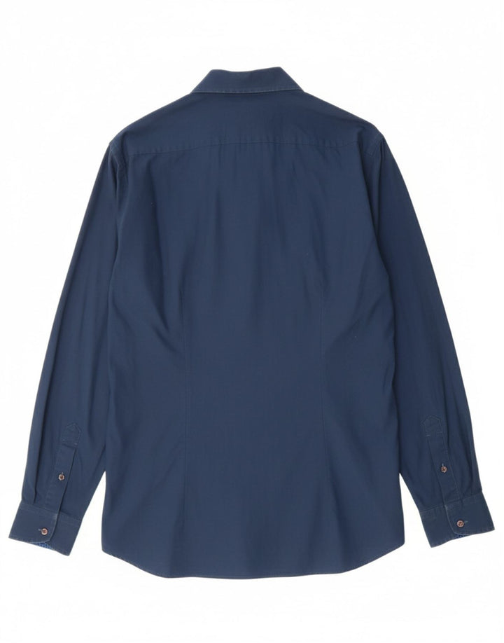 TED BAKER Mens Shirt Size 15 1/2 Medium Navy Blue Cotton