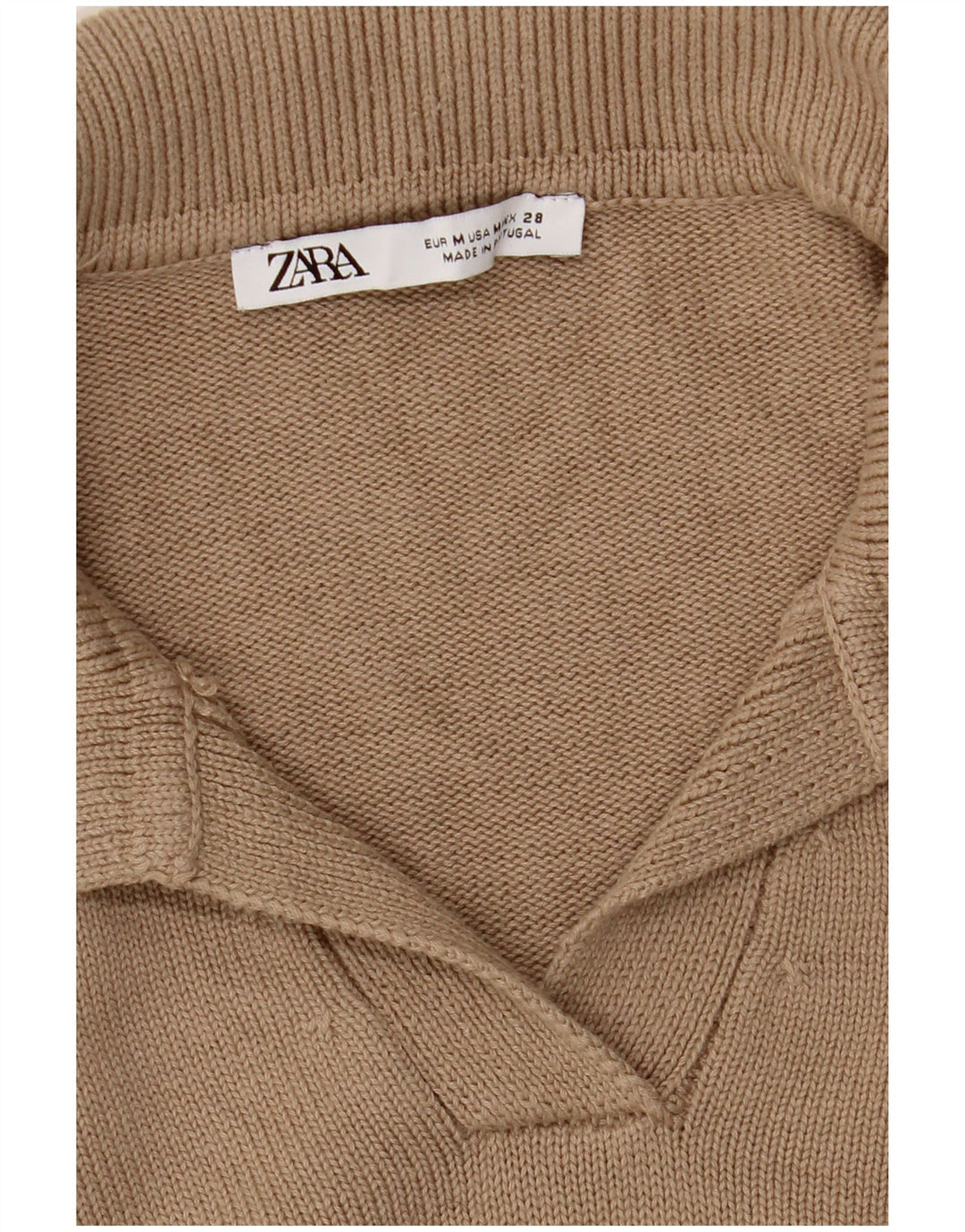 Zara ženski džemper s polo ovratnikom UK 14 Srednje bež