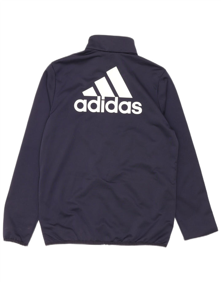 Gornja jakna od trenirke Adidas za dječake 13-14 godina tamnoplava poliester