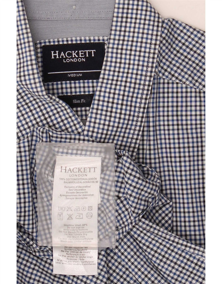 Hackett muška uska košulja srednje plave boje gingham pamuka