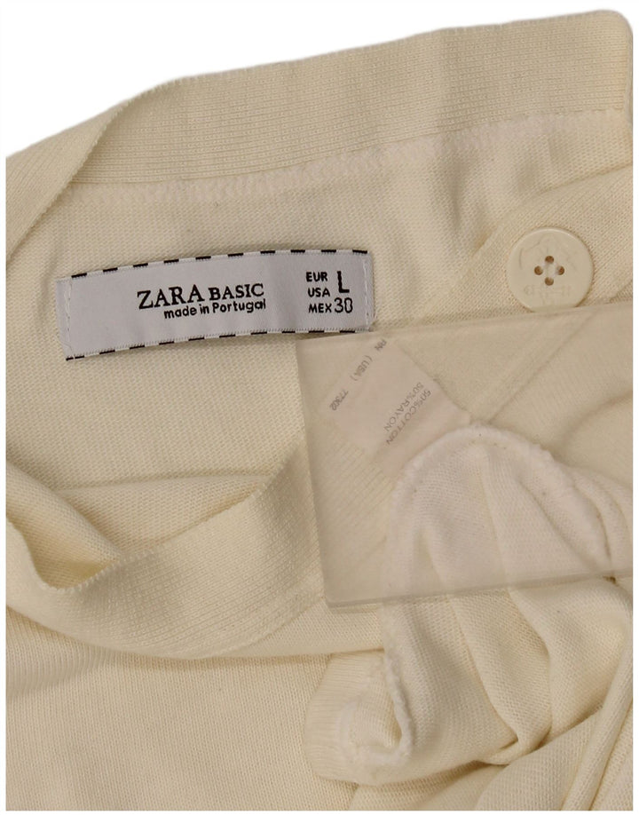 Zara ženski gornji dio s 3/4 rukavima UK 14 veliki bijeli pamuk