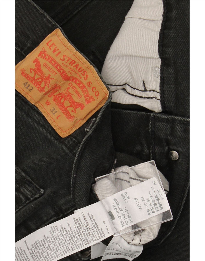 LEVI'S muške 412 traper kratke hlače W31 srednje crni pamuk