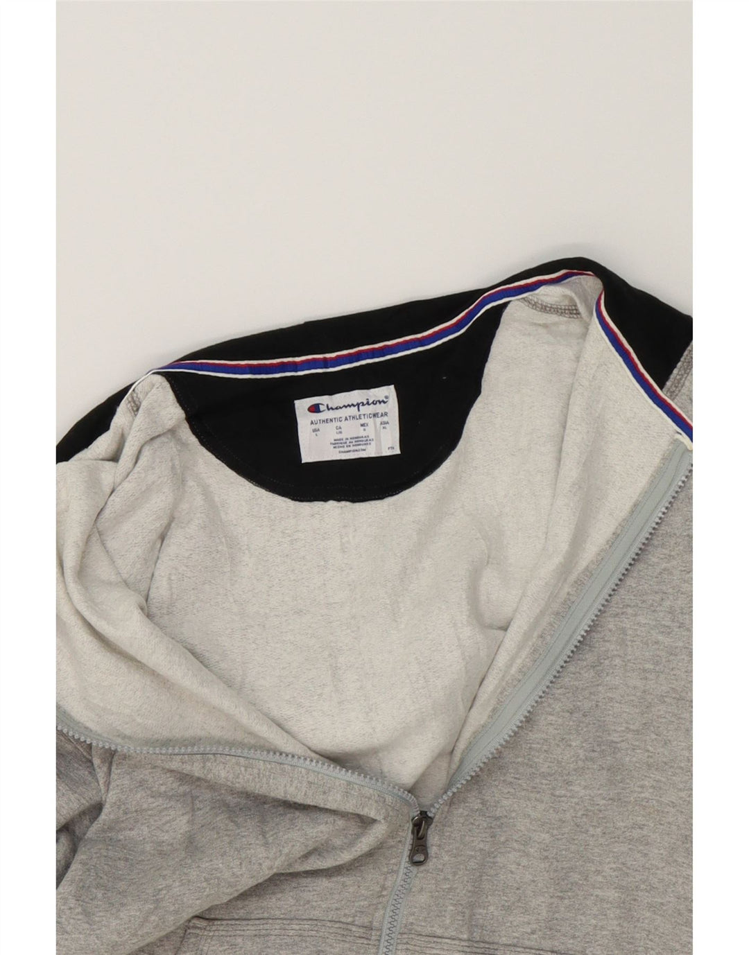 CHAMPION Mens Zip Hoodie Sweater Large Grey Cotton Vintage Champion and Second-Hand Champion from Messina Hembry 