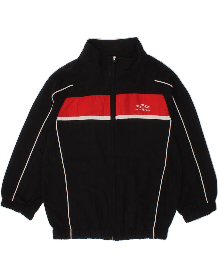 UMBRO Boys Graphic Tracksuit Top Jacket 3-4 Years Black Colourblock Vintage Umbro and Second-Hand Umbro from Messina Hembry 