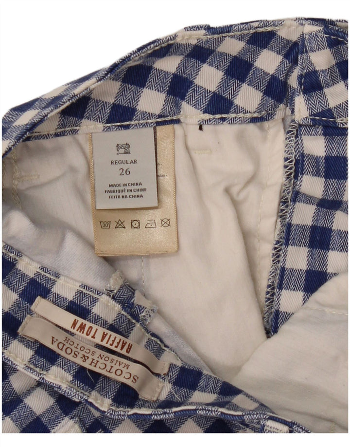 Scotch & Soda ženske chino hlače Regular Bootcut W26 L26 Blue Gingham