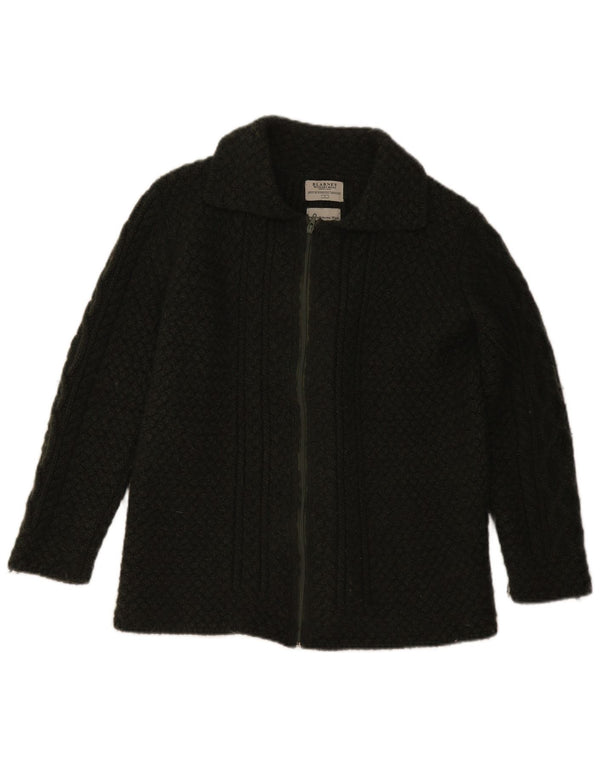 Blarney Woolen Mills ženski kardigan džemper UK 16 Veliki kaki merino vuna