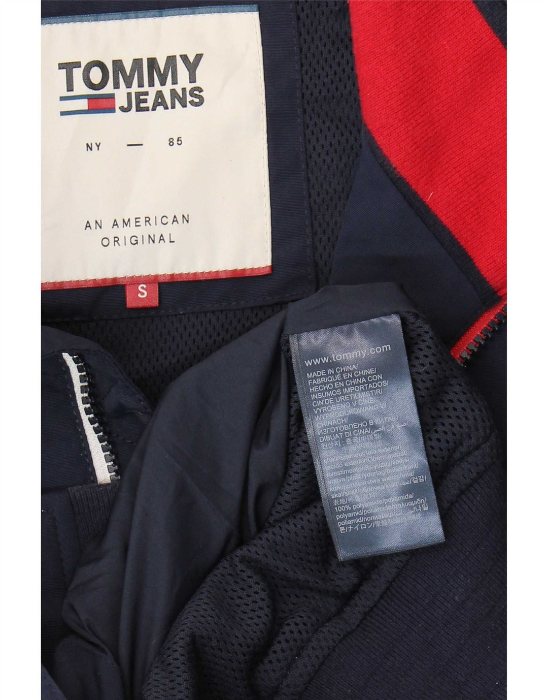 Tommy Hilfiger muška bombaška jakna UK 36 Mala tamnoplava poliamidna