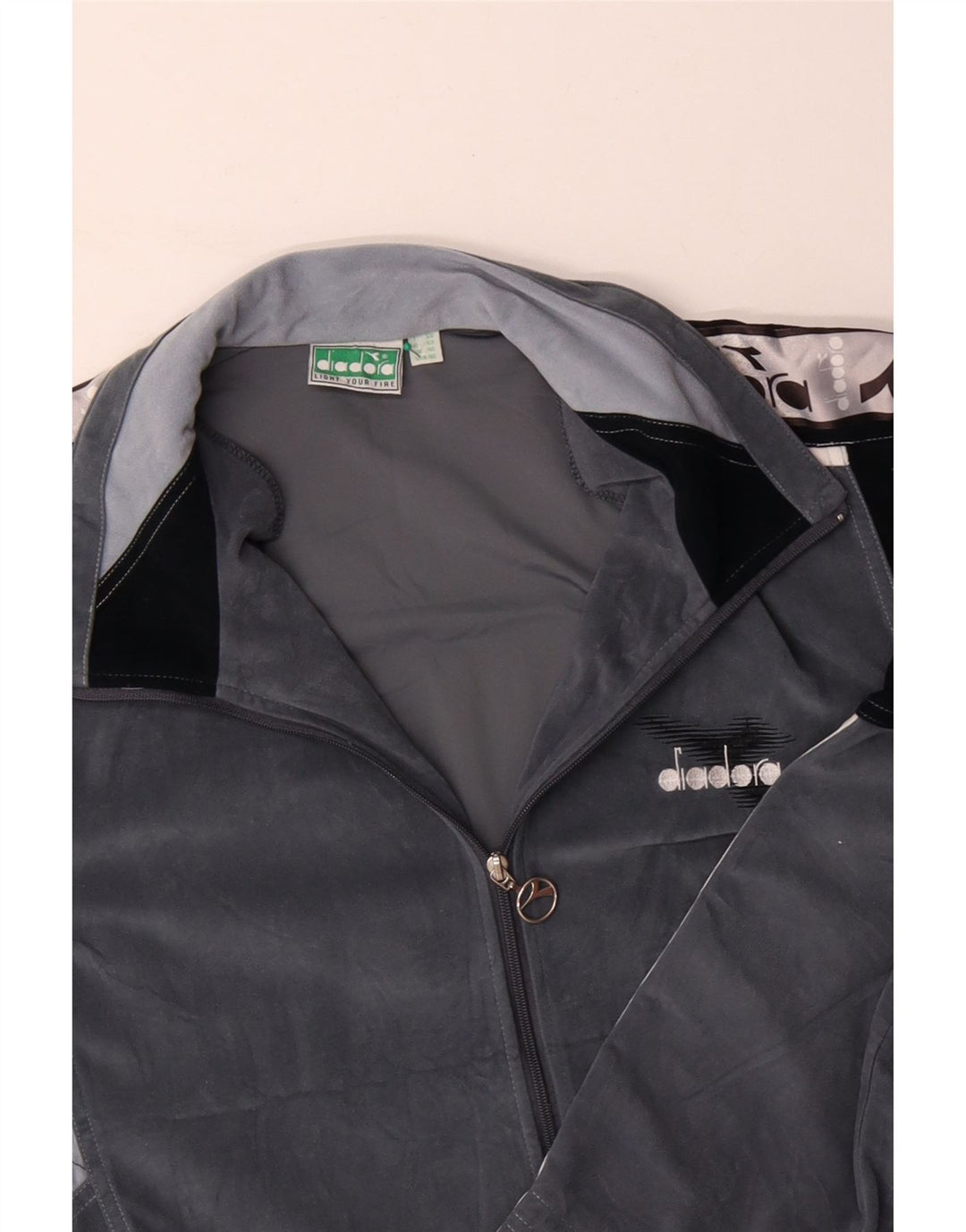 DIADORA Muška gornja jakna od trenirke od velura UK 46 XL siva boja