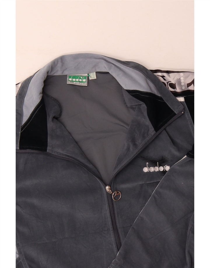 DIADORA Muška gornja jakna od trenirke od velura UK 46 XL siva boja