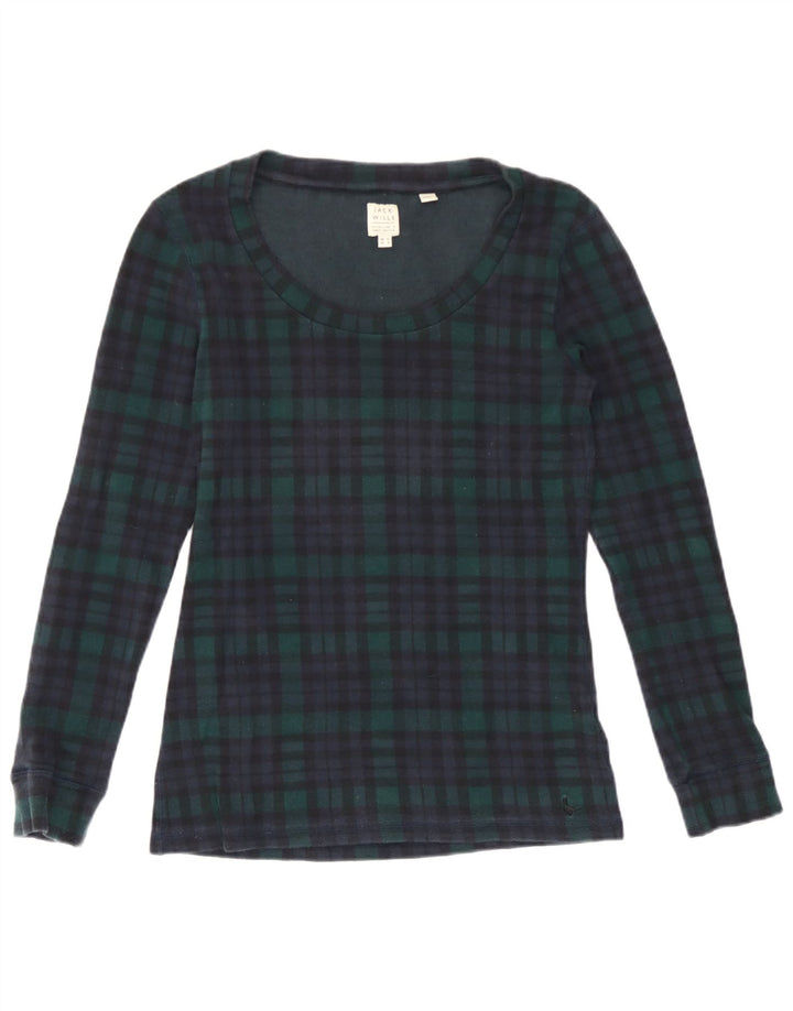 Jack Wills Ženska majica dugih rukava UK 12 Srednje zelena karirana pamuk
