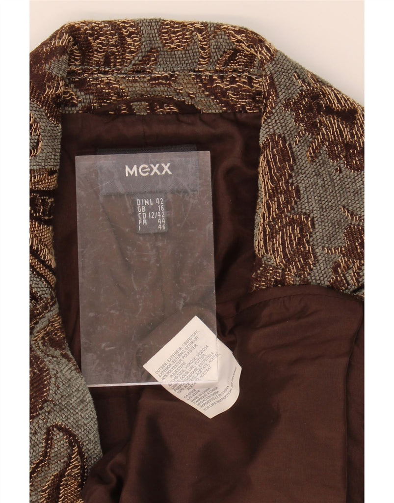 MEXX Womens Blazer Jacket UK 16 Large Green Paisley Polyester Vintage Mexx and Second-Hand Mexx from Messina Hembry 