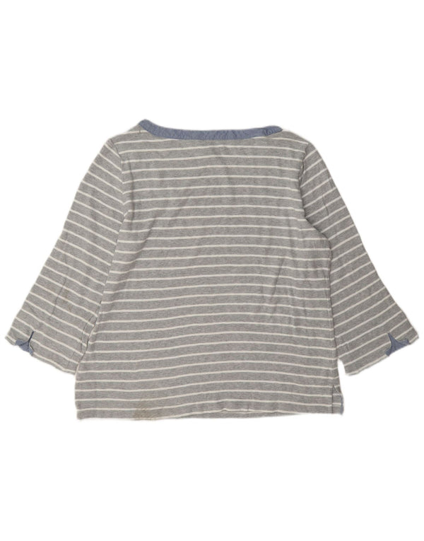 Nautica Ženska majica s 3/4 rukavima UK 18 XL Pamuk na sive pruge
