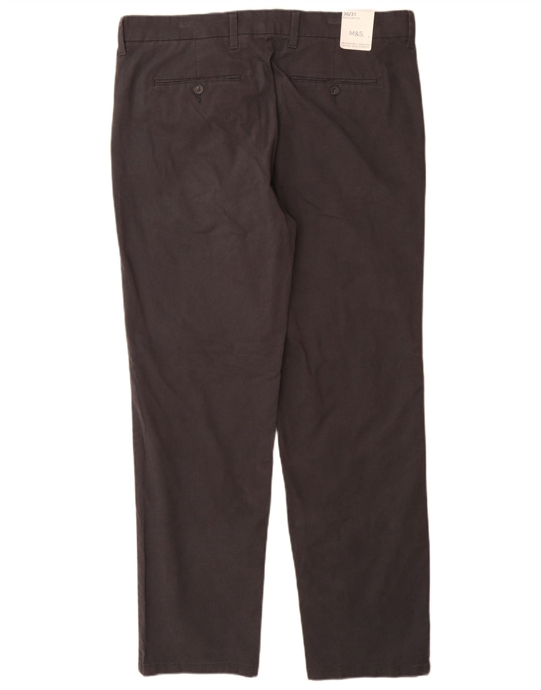 Marks & Spencer muške chino hlače standardnog kroja W36 L31 sivi pamuk