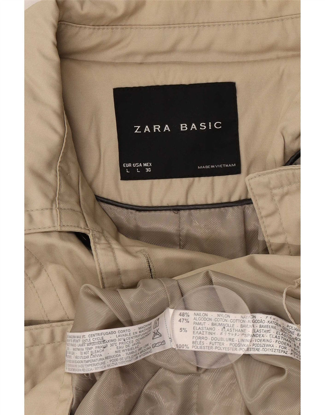 Zara ženski trenč kaput UK 16 veliki bež najlon