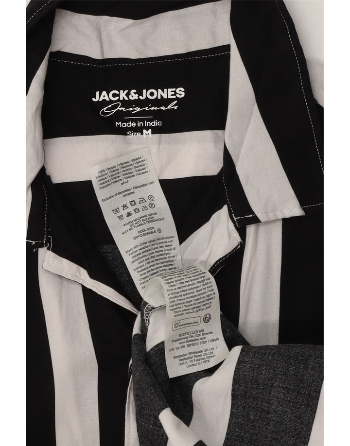 Jack & Jones muška košulja kratkih rukava srednje crne pruge od viskoze