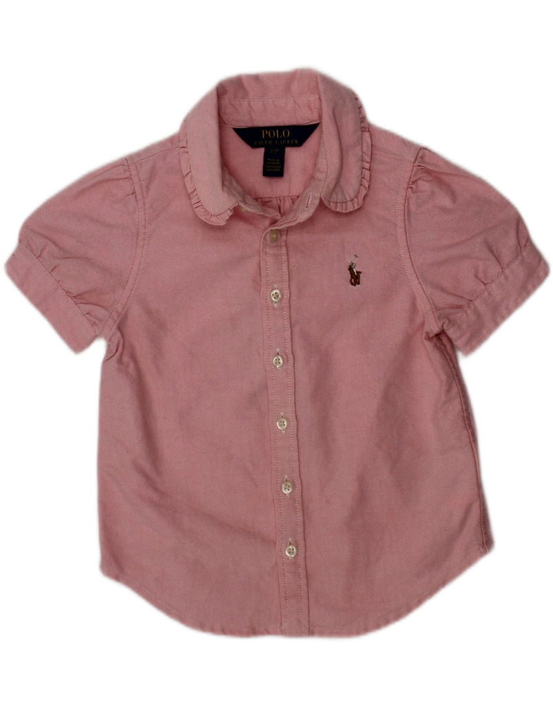 POLO RALPH LAUREN Baby Girls Short Sleeve Shirt 18-24 Months Pink Cotton Vintage Polo Ralph Lauren and Second-Hand Polo Ralph Lauren from Messina Hembry 
