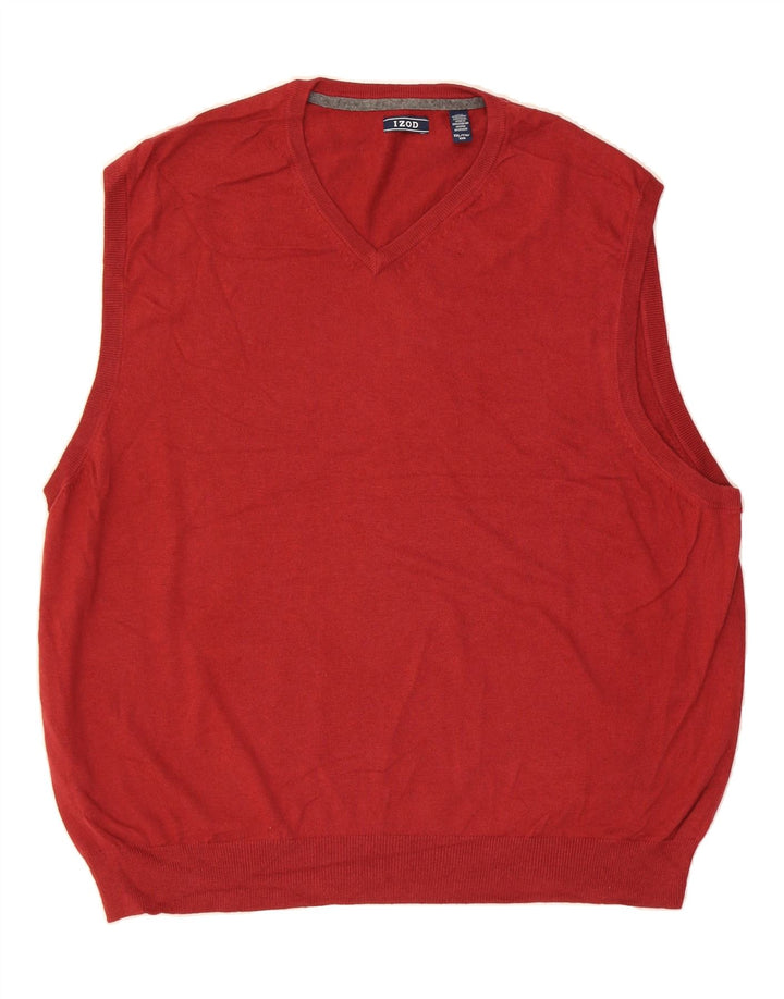 IZOD Mens Vest Tank Top 2XL Red Cotton Vintage Izod and Second-Hand Izod from Messina Hembry 
