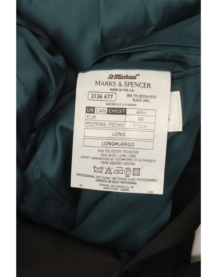 Marks & Spencer muška duga jakna sako s 2 gumba UK 44 XL crni poliester