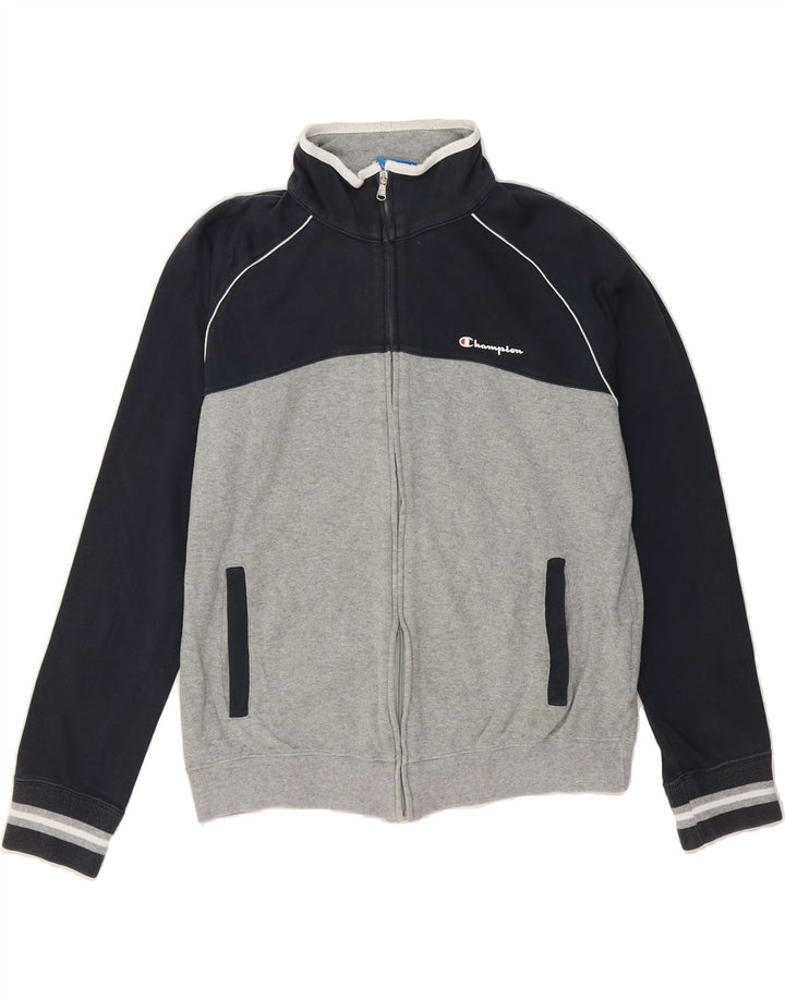 CHAMPION Mens Tracksuit Top Jacket Medium Navy Blue Colourblock Cotton Vintage Champion and Second-Hand Champion from Messina Hembry 