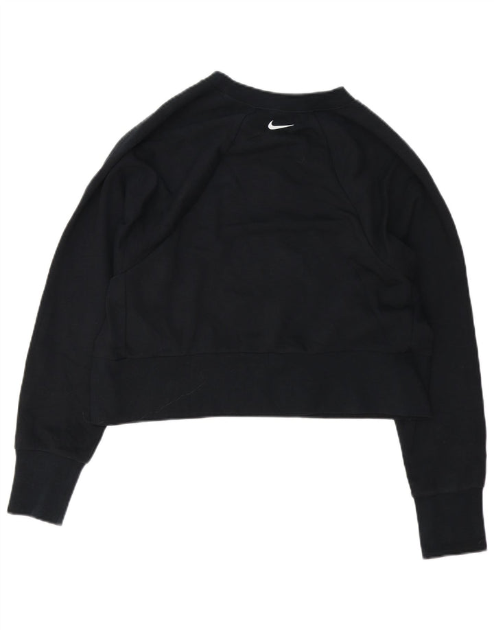 Nike Ženski Dri Fit Crop Oversized Sweatshirt Jumper UK 10 Small Black