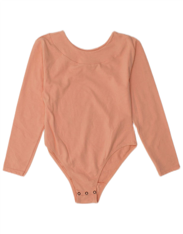 VINTAGE Girls Bodysuit 11-12 Years Orange
